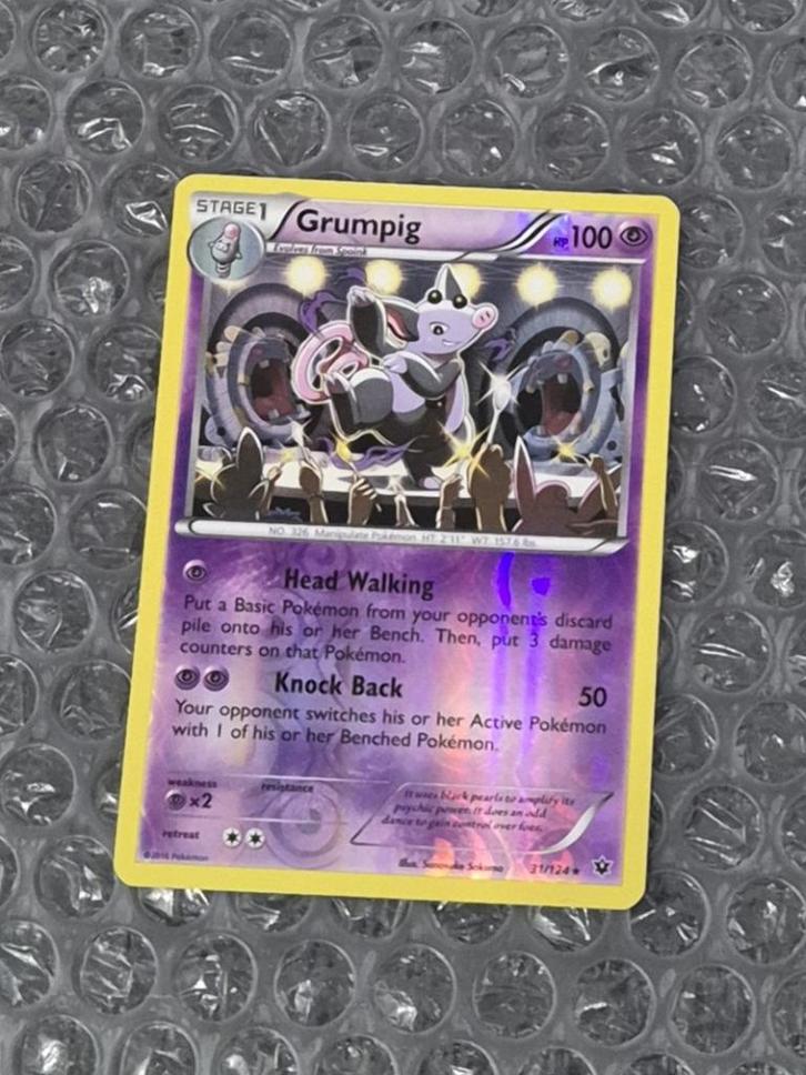 Reverse Rare Grumpig 31/124 XY Fates Collide Pokemon Kaart!, Hobby en Vrije tijd, Verzamelkaartspellen | Pokémon, Zo goed als nieuw