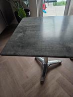 Mooie vierkante tafel met metalen onderstel, Gebruikt, 50 tot 100 cm, Overige materialen, Vierkant