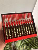 Klein kleinen vork vorkjes vintage brocante zwart 12 stuks, Ophalen of Verzenden