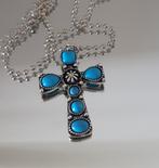 Ketting met een decoratief kruis, Verzenden, Nieuw, Zilver, Overige materialen