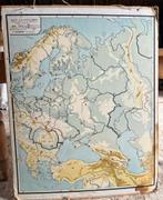 oude schoolplaat van noord en oost Europa, Antiek en Kunst, Ophalen, Aardrijkskunde