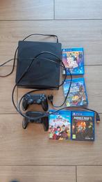 PS4 Slim met games en 2 controllers, Spelcomputers en Games, Spelcomputers | Sony PlayStation 4, Ophalen, Met 2 controllers, Slim