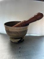 Tibetaanse Klankschaal met Klopper en Kussen Set Compleet Ni, Antiek en Kunst, Ophalen of Verzenden