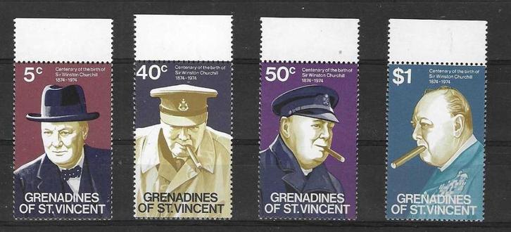 St. Vincent - Grenadines Michel 50-53 postfris  CHURCHILL, Postzegels en Munten, Postzegels | Amerika, Postfris, Midden-Amerika