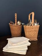 2 Antieke Bestekmanden van Riet, Ophalen of Verzenden
