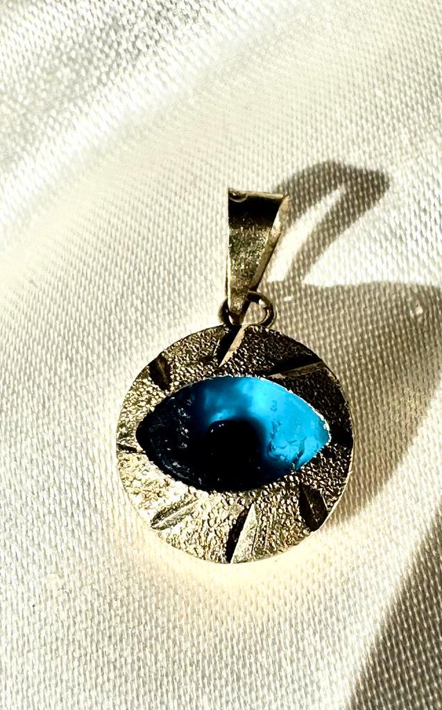 14 krt gouden ketting hanger. Nieuw. V.prijs, Sieraden, Tassen en Uiterlijk, Kettinghangers, Nieuw, Goud, Blauw, Ophalen