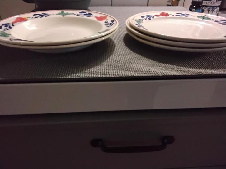Boerenbont borden, Huis en Inrichting, Keuken | Servies, Gebruikt, Bord(en), Boerenbont, Aardewerk, Ophalen