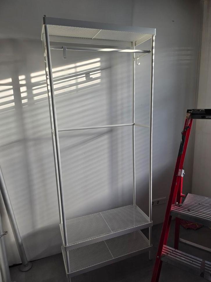 Witte Kapstok met Planken en Hangruimte, Huis en Inrichting, Kasten | Kledingkasten, Ophalen