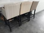 6 luxe barstoelen leer, Ophalen, Gebruikt, Overige kleuren, Hout