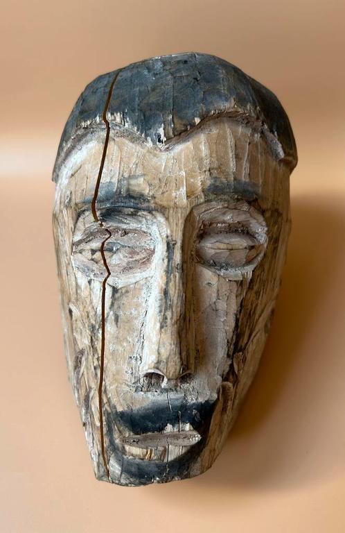 Antiek massief houten voorvaderbeeld., Antiek en Kunst, Kunst | Niet-Westerse kunst, Ophalen of Verzenden