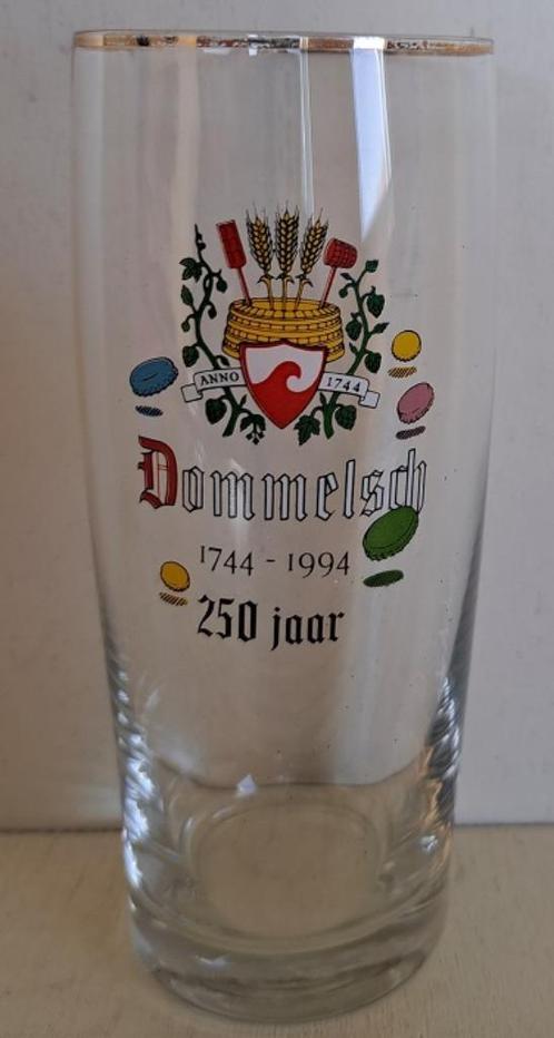 Dommelsch Bierglas Fluitje 250 jaar, Verzamelen, Biermerken, Gebruikt, Glas of Glazen, Dommelsch, Ophalen of Verzenden