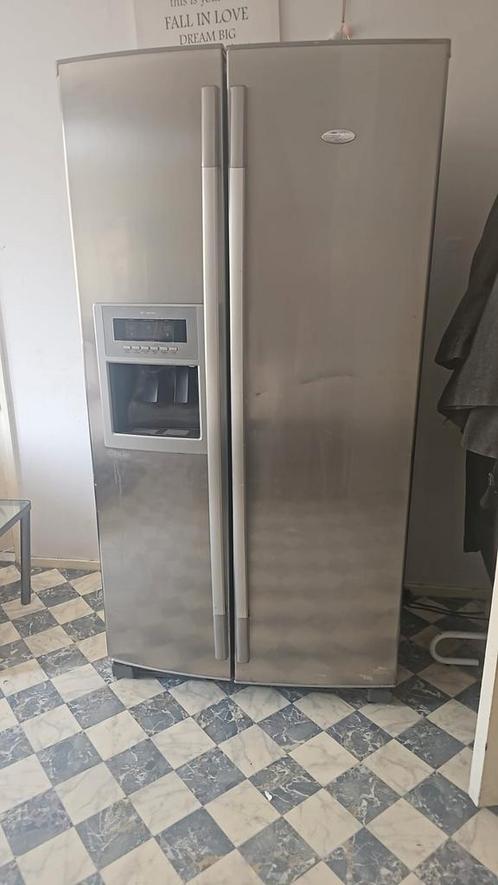 Amerikaanse koelkast whirlpool, Witgoed en Apparatuur, Koelkasten en IJskasten, Gebruikt, 200 liter of meer, 160 cm of meer, 60 cm of meer