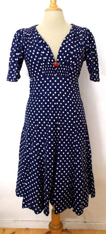 Donkerblauw sixties look jurkje van Very Cherry beschikbaar voor biedingen