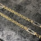 14k gouden ketting plat koningsketting massief schakel, Sieraden, Tassen en Uiterlijk, Kettingen, Ophalen of Verzenden, Nieuw