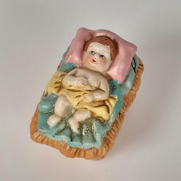 Kindje Jezus in kribbe voor de kerststal - los figuurtje beschikbaar voor biedingen
