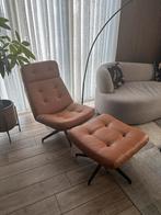 Ikea Havberg Fauteuil & Voetenbank, Huis en Inrichting, Fauteuils, Ophalen, Minder dan 75 cm, Leer, Zo goed als nieuw