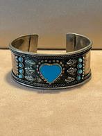 Antiek etnisch berber turquoise steen zilveren armband, Armband, Ophalen of Verzenden, Zilver