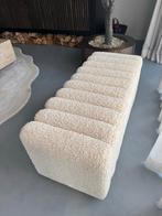 Nieuwe Eichholtz Bouclé Bankje/Poef - Wit, Ophalen, Nieuw, Minder dan 50 cm, 75 tot 100 cm