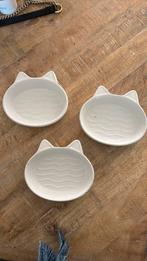 3 poezen katten schaaltjes voerbak drinkbak, Ophalen of Verzenden, Gebruikt