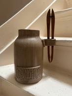 Cornichons, augurken pot met houten originele tang, Antiek en Kunst, Antiek | Keramiek en Aardewerk, Ophalen