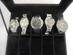 5 Heren horloge's + opbergdoos !, Overige merken, Leer, Verzenden, Polshorloge