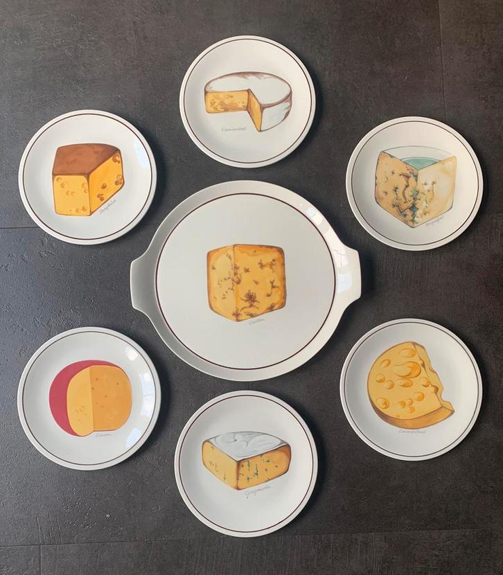 7-delige set Kaasborden Villeroy & Boch porcelein, Huis en Inrichting, Keuken | Servies, Zo goed als nieuw, Overige stijlen, Porselein