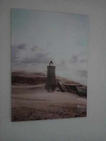 Glasschilderij vuurtoren 70x50 cm beschikbaar voor biedingen