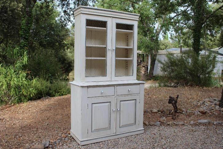 Brocante - Stralende servieskast!, Huis en Inrichting, Kasten | Vitrinekasten, Gebruikt, 150 tot 200 cm, 25 tot 50 cm, Met lade(s)