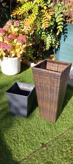 Bloembak met binnenbak  bruin, Tuin en Terras, Bloembakken en Plantenbakken, Ophalen, Gebruikt, Minder dan 30 cm, Minder dan 60 cm