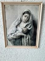 Schilderij met prent en glas. Hoogte 38, breedte 30cm., Huis en Inrichting, Minder dan 50 cm, Ophalen of Verzenden, Zo goed als nieuw