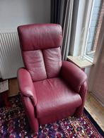 Leren fauteuil bordeaux – snelle verkoop, Ophalen of Verzenden, 75 tot 100 cm, 50 tot 75 cm