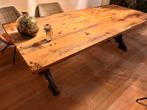 Industriële Eettafel Wagonplanken & Gietijzer, Huis en Inrichting, Tafels | Eettafels, Ophalen, 200 cm of meer, 50 tot 100 cm