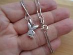 zilveren ketting met playboy bunny hanger [642], Met hanger, Verzenden, Zo goed als nieuw, Zilver