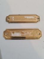 2x messing Naamplaatje [deurplaatje naambordje huisnummer], Ophalen of Verzenden