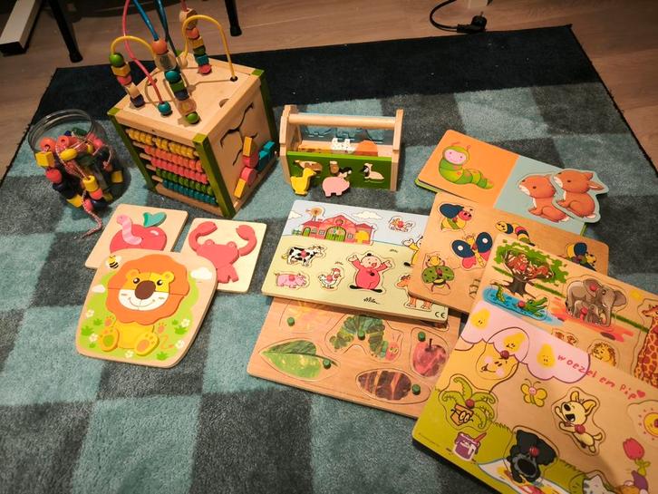 Houten puzzels, en meer voor baby/peuter, Kinderen en Baby's, Speelgoed | Kinderpuzzels, Zo goed als nieuw, 6 maanden tot 2 jaar