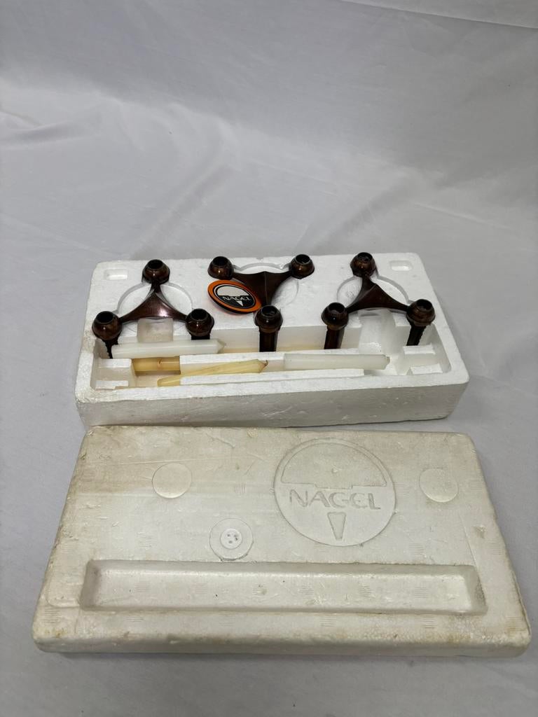 Stoff Nagel BMF vintage kandelaren set van 3 in doos!, Huis en Inrichting, Woonaccessoires | Kandelaars en Kaarsen, Gebruikt, Ophalen of Verzenden