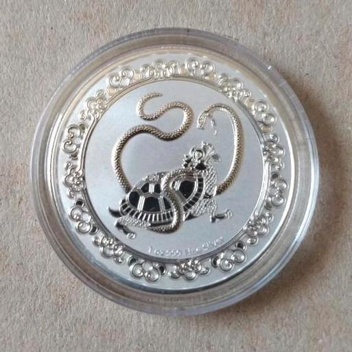 1 oz Zilver Black Turtle munt van 2021 Celestial serie Niue, Postzegels en Munten, Edelmetalen en Baren, Zilver, Ophalen of Verzenden