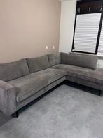 Hoekbank Grijs Ribstof Volledig, Ophalen, 250 tot 300 cm, Hoekbank, Zo goed als nieuw