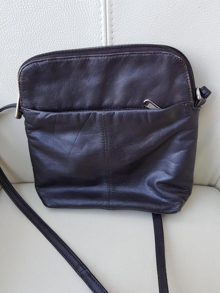 D032 High Brooks, bruin leer, gebruikt, 24,5x23x6,5 cm, Sieraden, Tassen en Uiterlijk, Tassen | Damestassen, Zo goed als nieuw