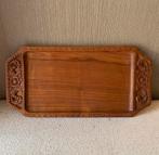 Vintage teak hout handbewerkt dienblad, Ophalen of Verzenden, Zo goed als nieuw, Overige vormen, Hout