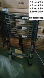 RVS telescoopladder, Doe-het-zelf en Verbouw, Ladders en Trappen, MTC, Lankforst, Nieuw, Ophalen of Verzenden