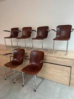 Zeer zeldzame set van 6 (of 8) pagholz stoelen Friso Kramer, Huis en Inrichting, Stoelen, Ophalen, Gebruikt, Bruin, Vijf, Zes of meer stoelen