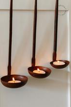 Oude ijzeren lepels set van 3 - waxinelichthouders hangend, Desert Rose, Info@desert-rose.nl, Nieuw, Ophalen of Verzenden