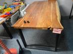 Boomstam tafel massief acacia hout extra dik blad 200x100, Huis en Inrichting, Tafels | Eettafels, Overige vormen, 200 cm of meer