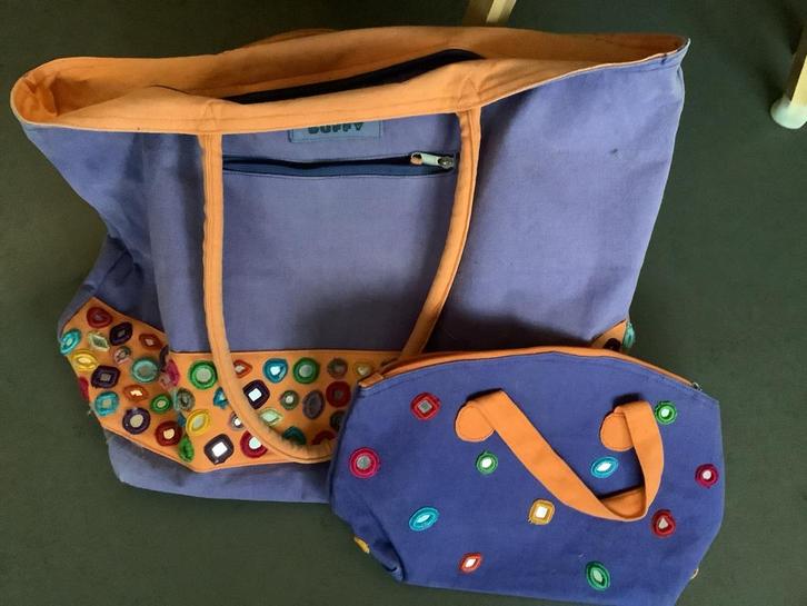 Ruime Strandtas Ibiza Style met Toilettas merk Duffy italy, Sieraden, Tassen en Uiterlijk, Tassen | Damestassen, Gebruikt, Overige typen