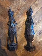 2x Beschermengel Handgemaakte Houten standbeeld, Antiek en Kunst, Ophalen of Verzenden