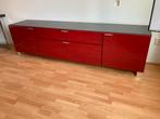 Rode Dressoir met Lades en Deuren, Huis en Inrichting, Overige materialen, Gebruikt, 150 tot 200 cm, Ophalen of Verzenden