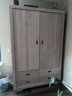 Massief eiken wandkast white wash, Ophalen, Gebruikt, 200 cm of meer, Eikenhout