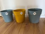 3 x ELHO-bloempot, Ophalen, Kunststof, Rond, Binnen