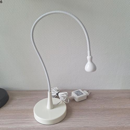 Vintage Ikea Jansjo witte lamp bureaulamp flexibele hals, Huis en Inrichting, Lampen | Tafellampen, Zo goed als nieuw, Minder dan 50 cm